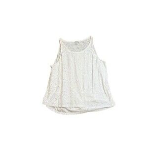 Sundance Tank Top White Eyelet Front Burnout Lower Layer Women's Size XL - Boho